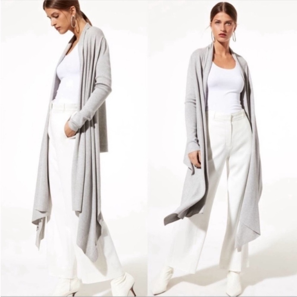 Aritzia Babaton Baldrick light gray long cardigan Sweater Size XS B19